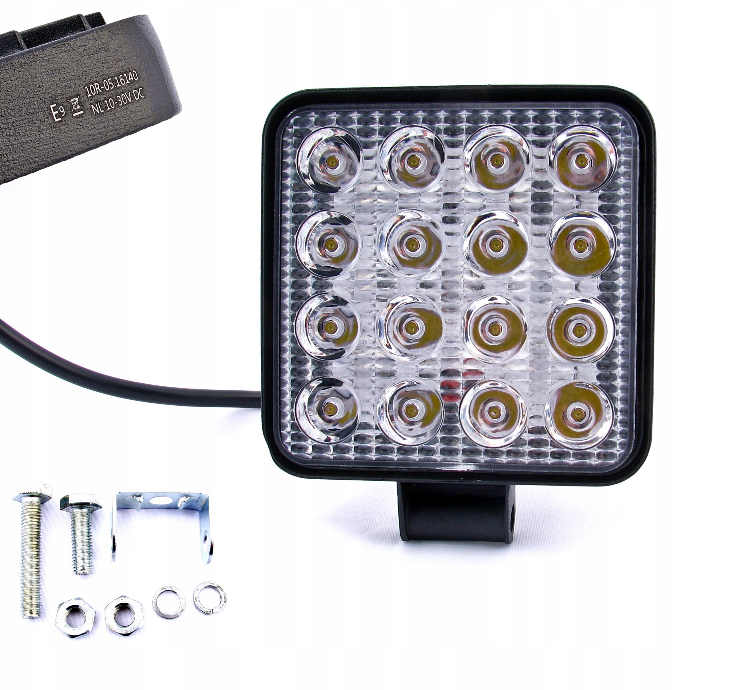 ФАРА РАБОЧАЯ 16 LED ПРОТИВОТУМАНКА8w2v4v РУПОР. E50 КОРПУС АЛЮМИНИЕВЫЙ