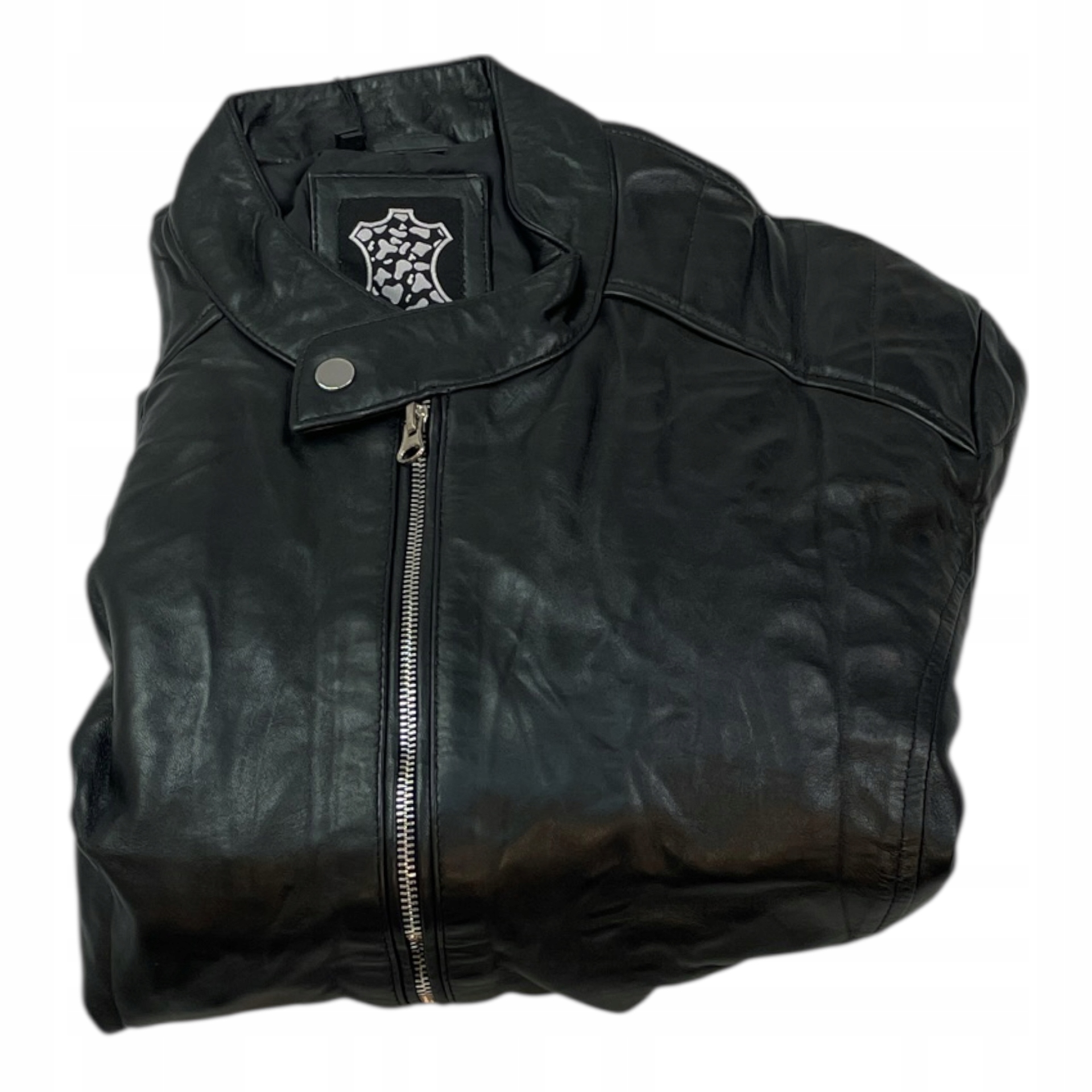 Černá kožená pánská bunda Real Leather XXL