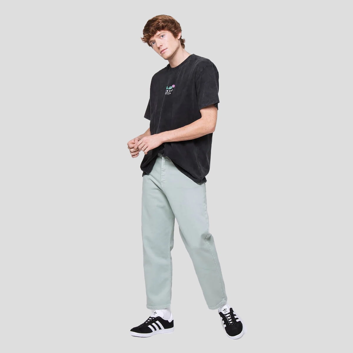 Kalhoty Kaotiko Regular Cropped Denim 38, zelená, Městské