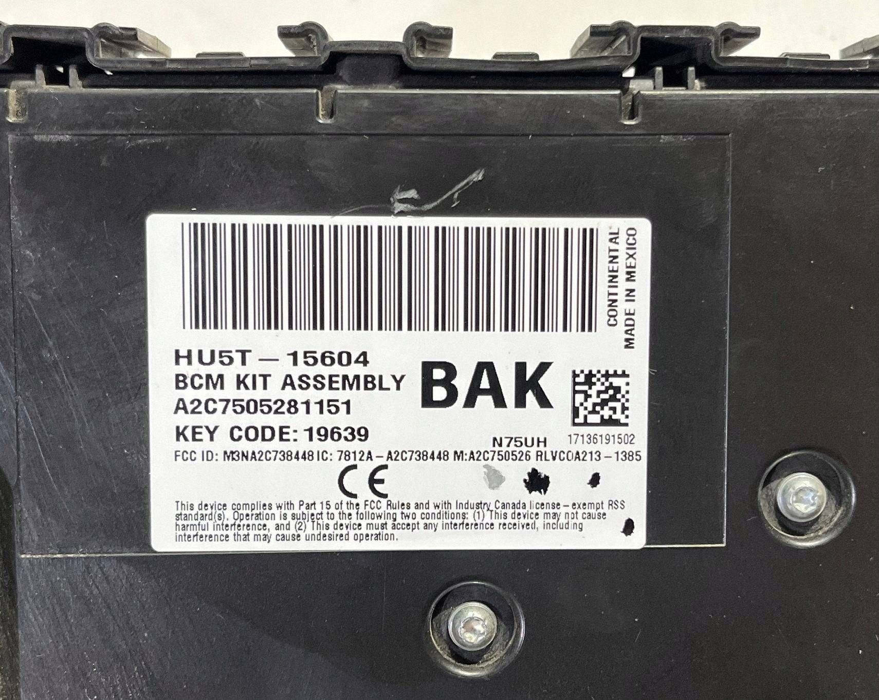module nadwozia komfortu control unit fuses BCM Ford Explorer V 2016