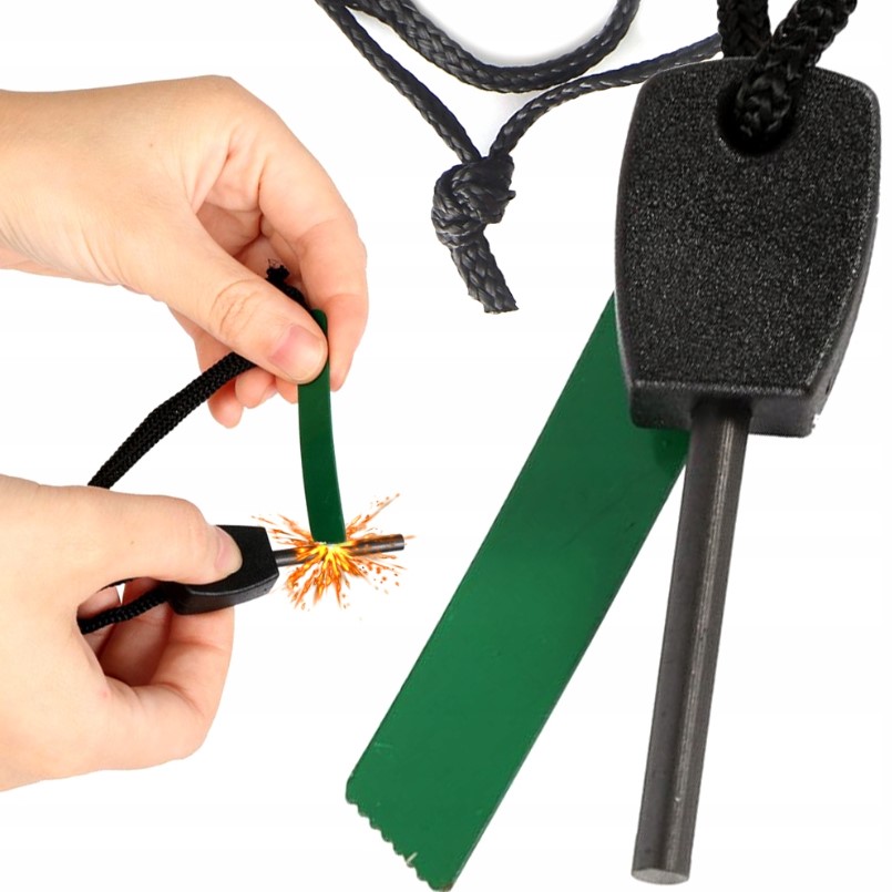 WIECZNA ZAPAŁKA KRZESIWO MAGNEZOWE SURVIVAL BRELOK AMERYKAŃSKIE MOCNE