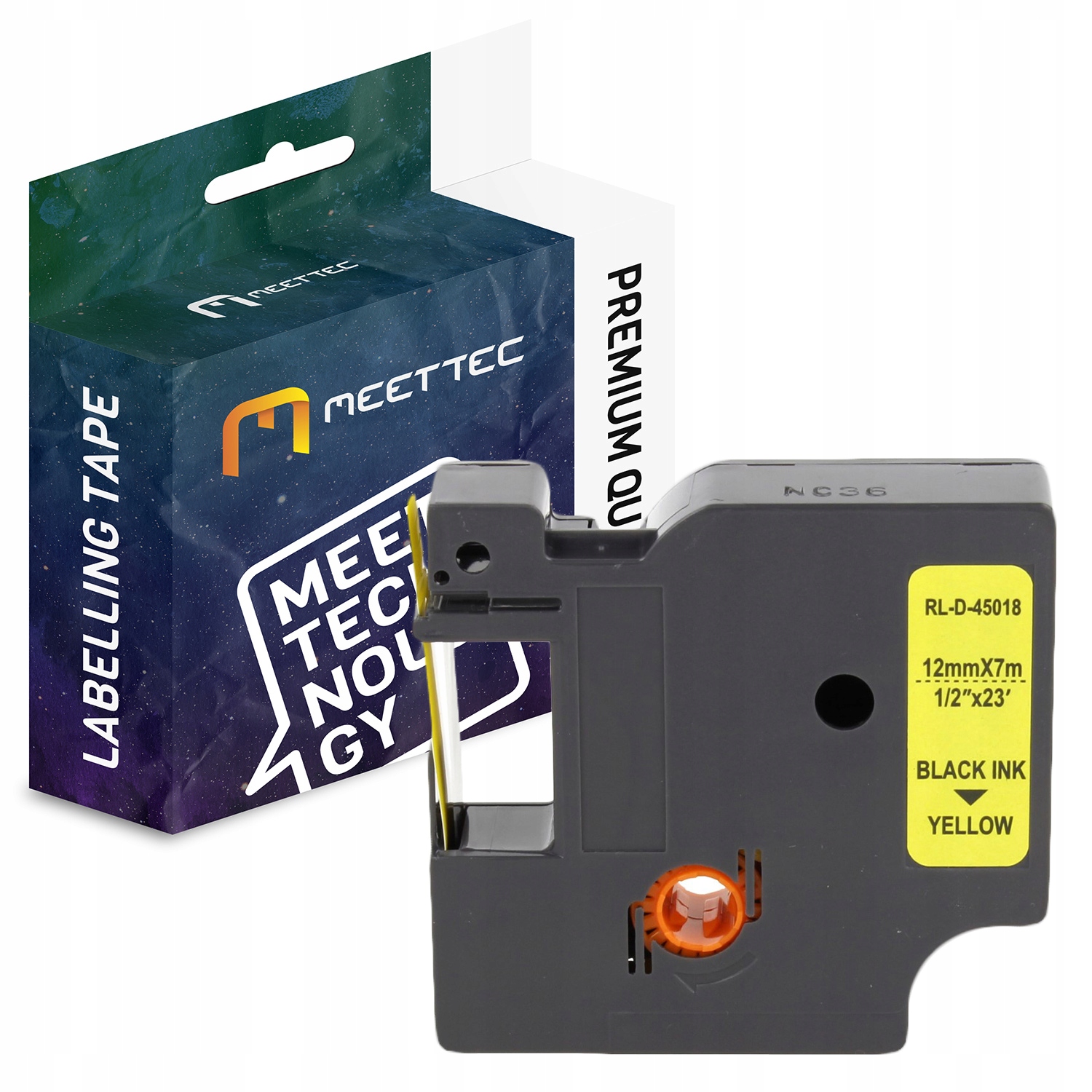 

Taśma zamiennik Dymo D1 45018 12mm żółta/czarny