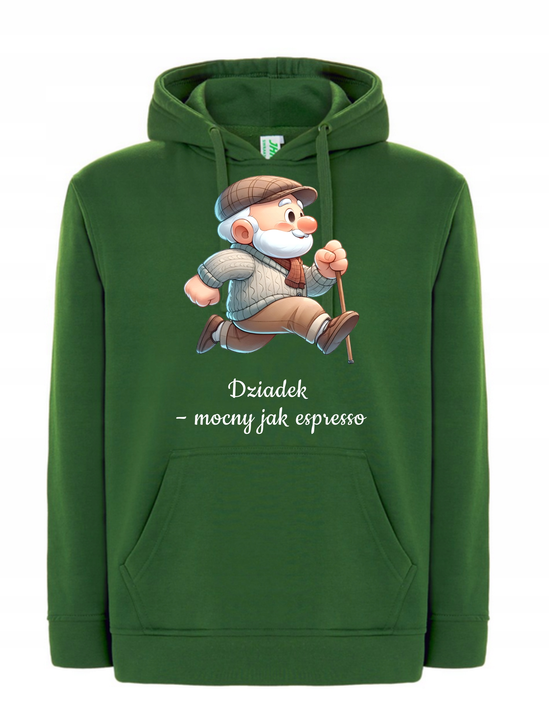 Mikina s kapucí s vtipným potiskem pro dědečka Dědeček silný jako Espresso XXL