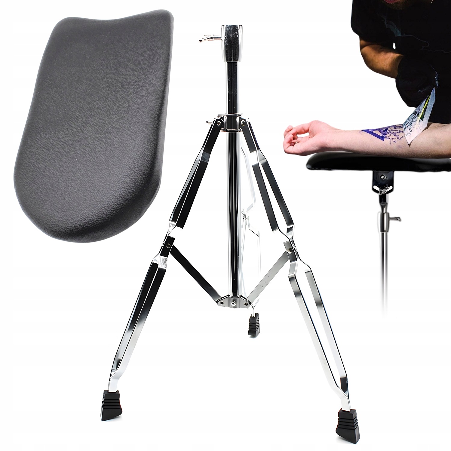 Nastavitelná Základna Pod Nohu Na Tetování Pedikúru, Skládací, Ocelová, 65-100 CM