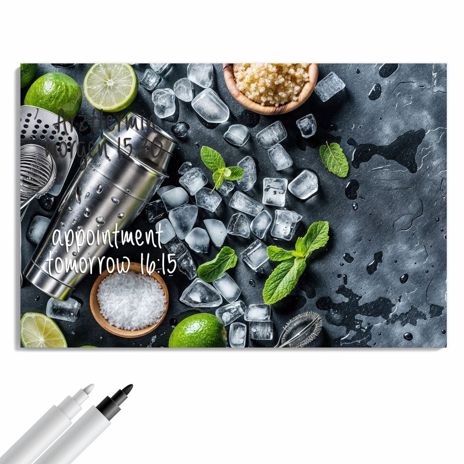Magnetická tabule Koktejl Ingredience 90 × 60 cm