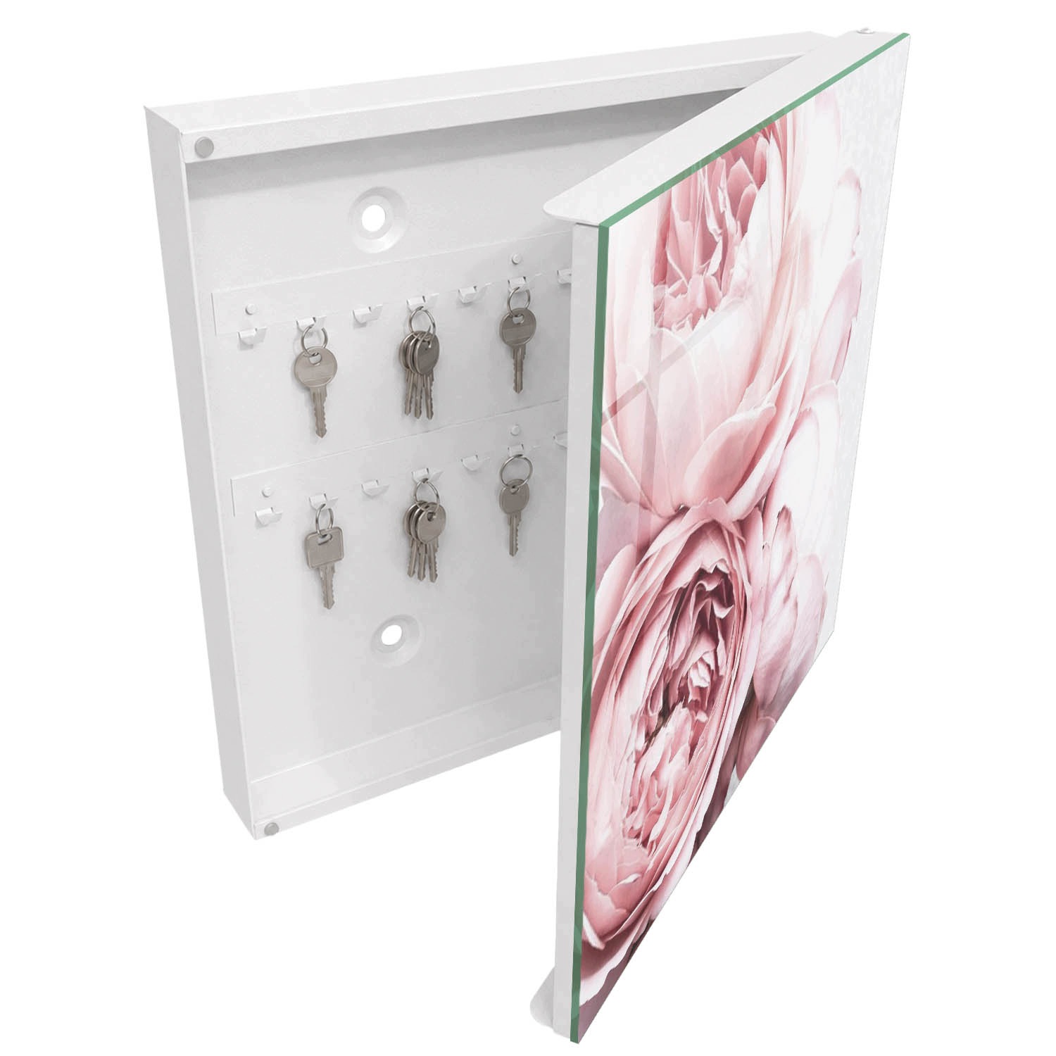Věšák Organizér Schránka na klíče Růžová Krása Bílá Pravá 30x30 cm