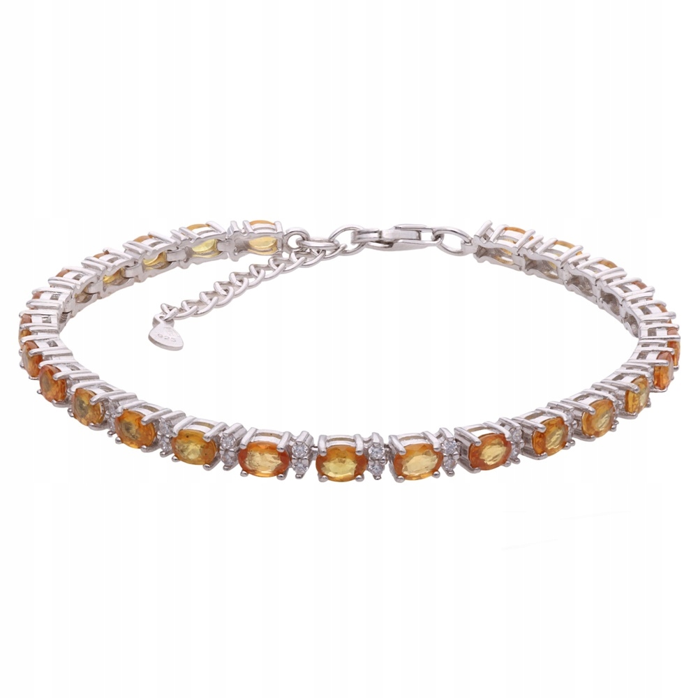 Stříbrný náramek Ag 925 Orange Sapphire NA1581-B-OSA-WP