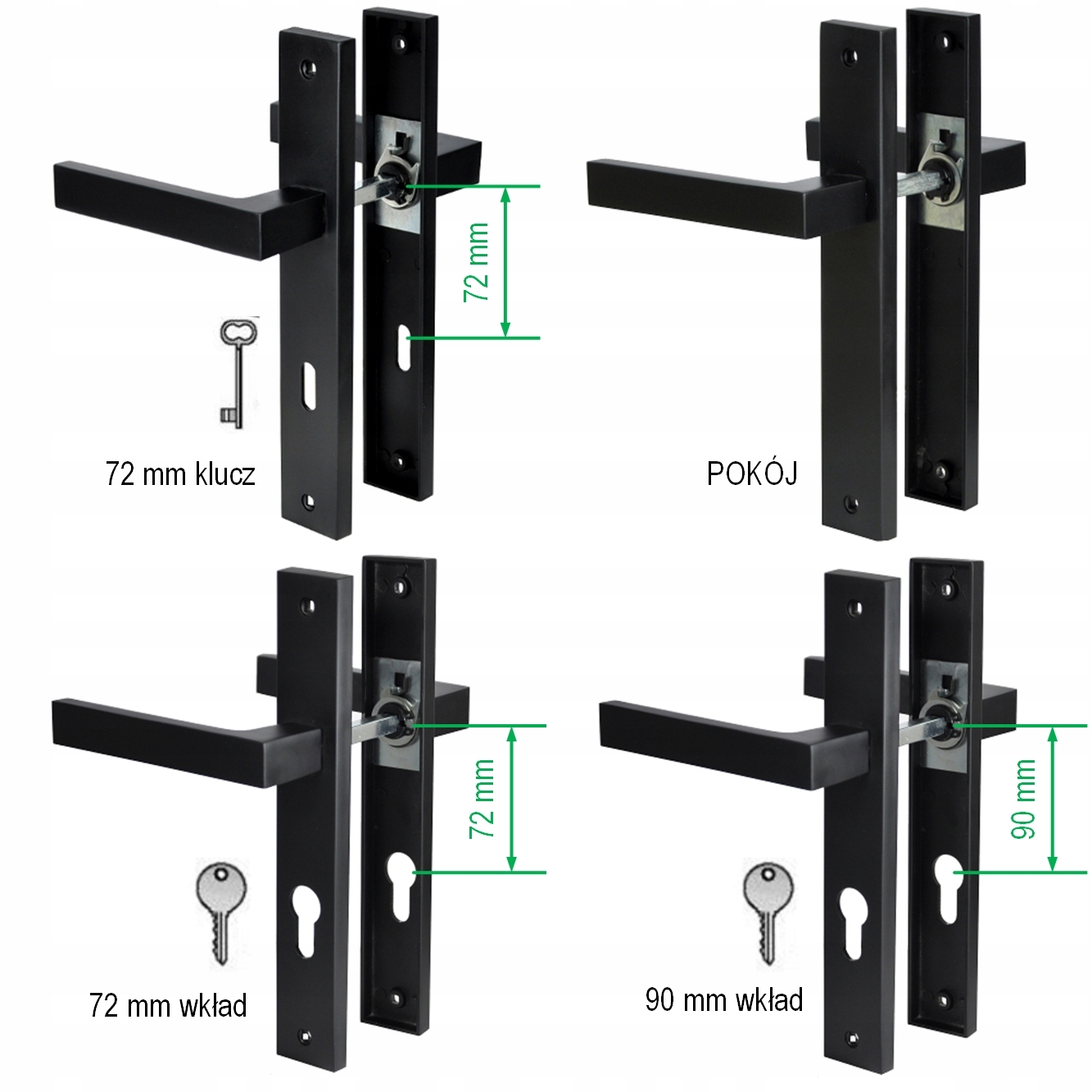 KLAMKA DO DRZWI FURTKI BRAMKI DRZWIOWA CZARNA CZARNY MAT WĄSKI SZYLD Kod producenta Klamka drzwiowa LOGO