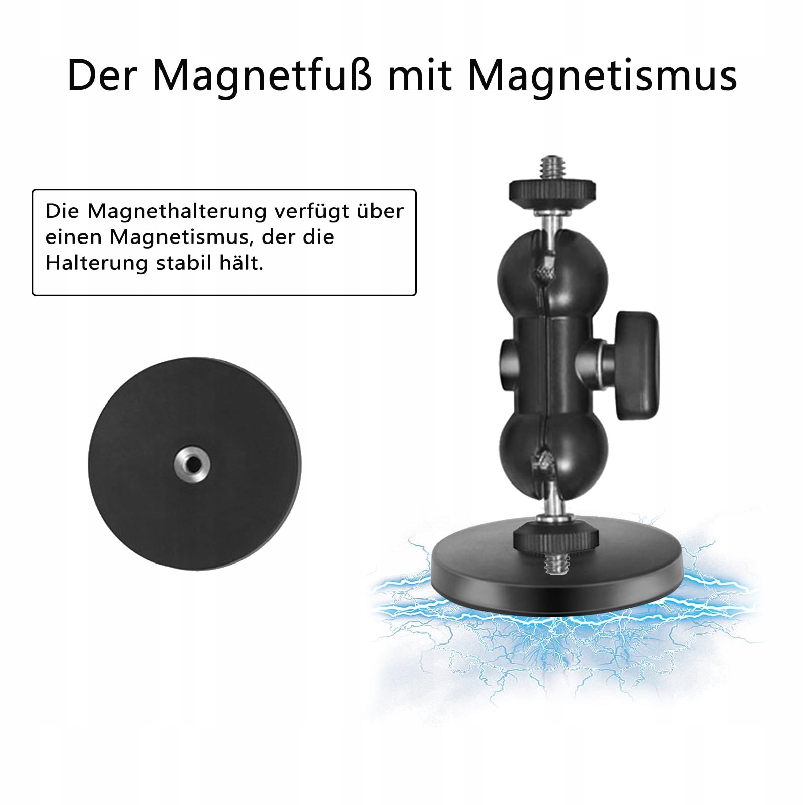 MAGNETYCZNY UCHWYT KAMERY Z 1/4 GWINTEM 360 STOPNI DO GOPRO DJI INSTA360 — miniatura 6