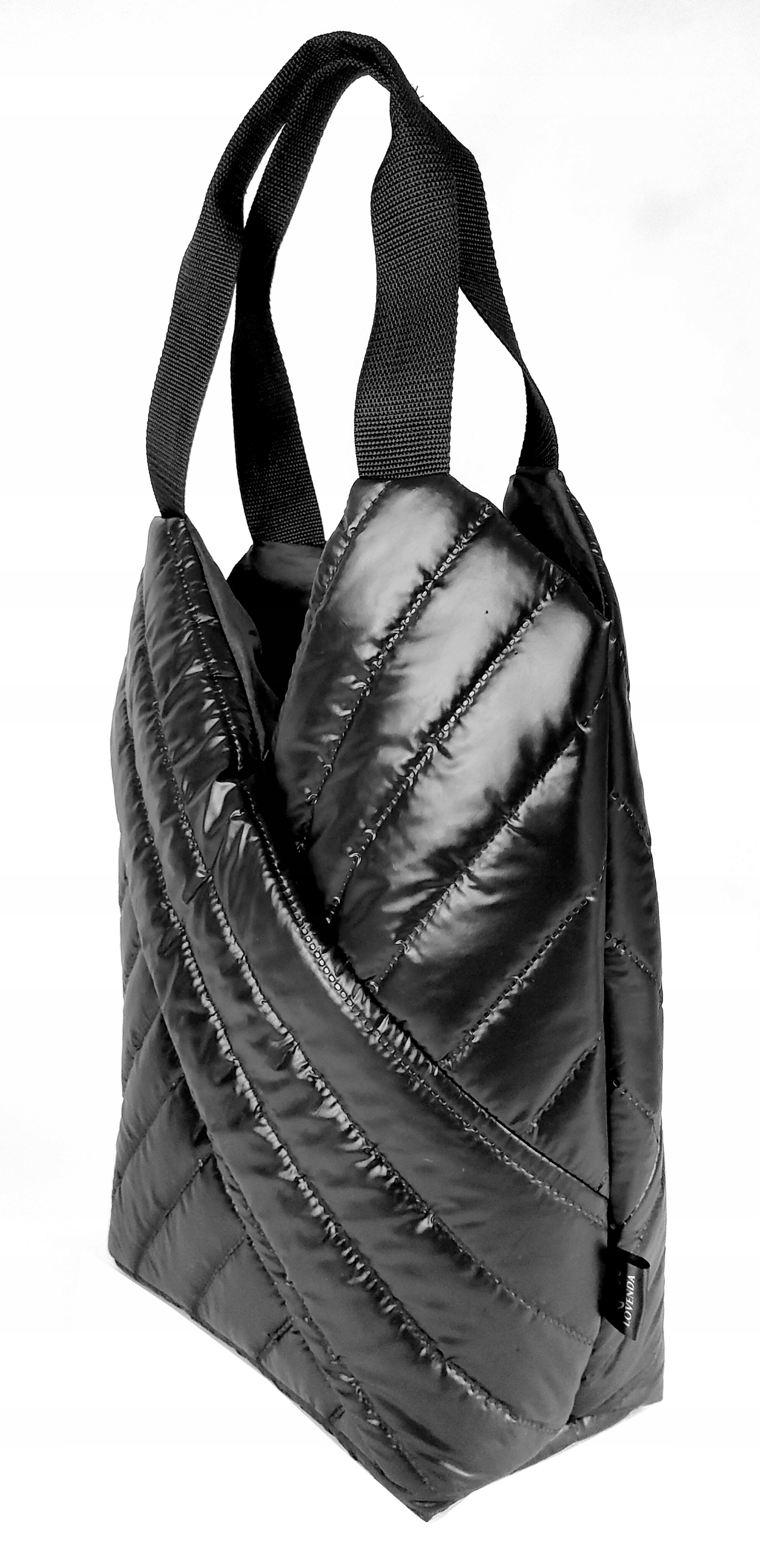 TOREBKA TORBA MIEJSKA PIKOWANA SPORTOWA CZARNA Kolor czarny