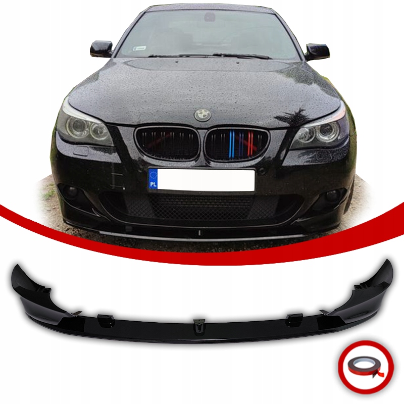 Bmw E60/E61 Splitter Přední Krytka M-balíček Černý Lesk