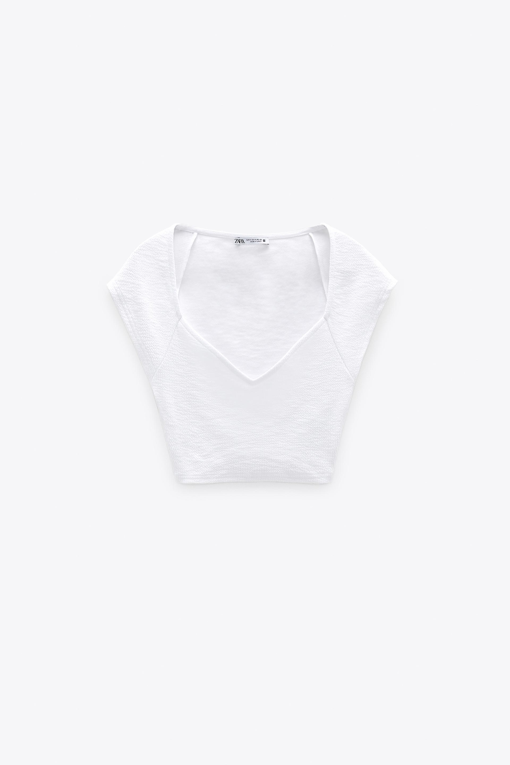 

Zara_krótki Top Z Dużym Dekoltem Bluzka 6050160