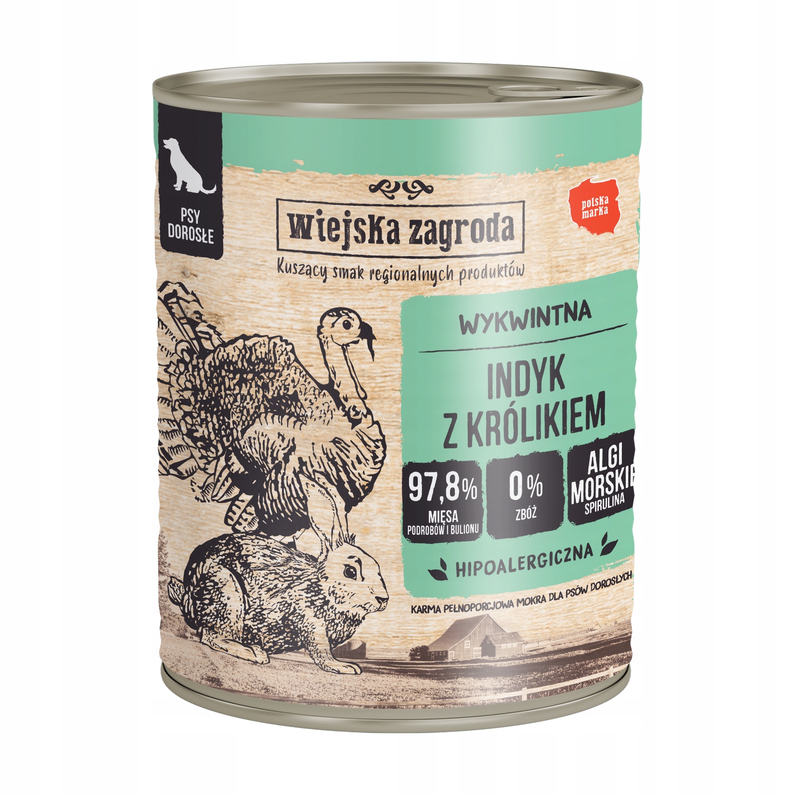 Wiejska Zagroda Krůta s králíkem krmivo pro psa 800 g