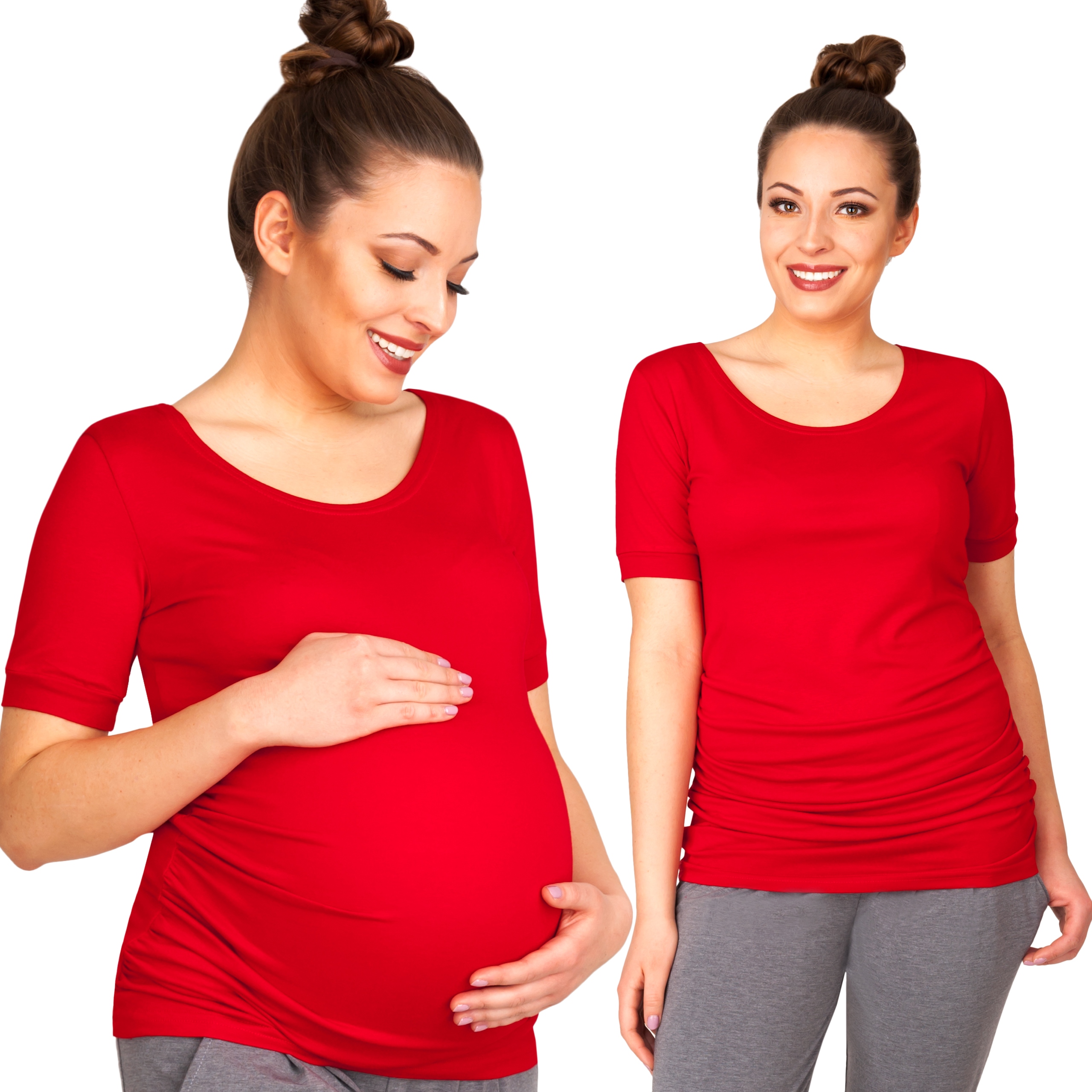 

Bluzka Ciążowa Rozm 2XL/3XL Krótki Rękaw