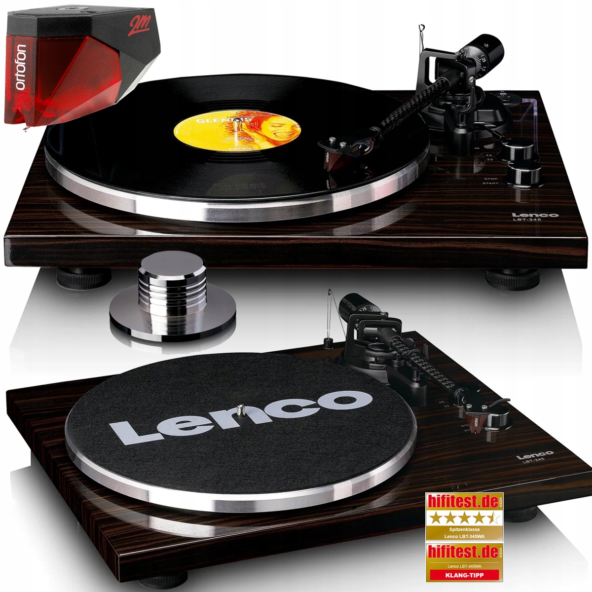 Lenco LBT-345WA Expertise Gramofon Belt-Drive Bt Ortofon 2M Red Prítlak