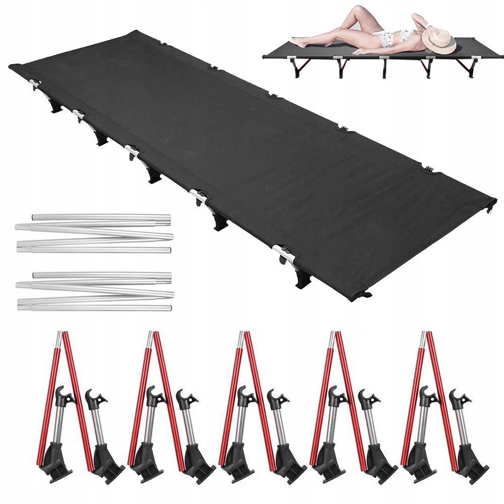 Polní Postel Turistická Skládací Lehátko Kempingové Přenosné 190x66 cm