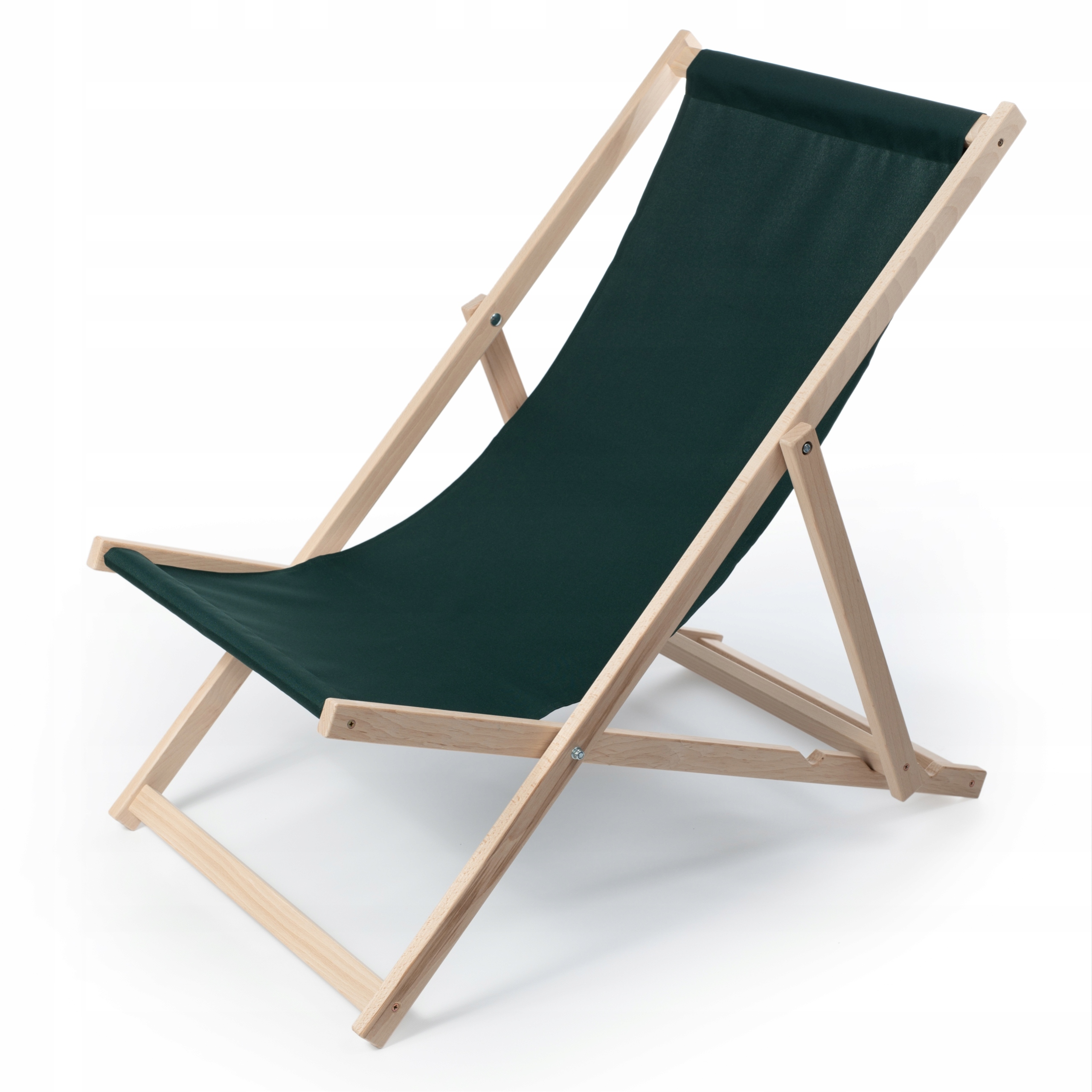 Klasyczny drewniany leżak ogrodowy Butelkowy