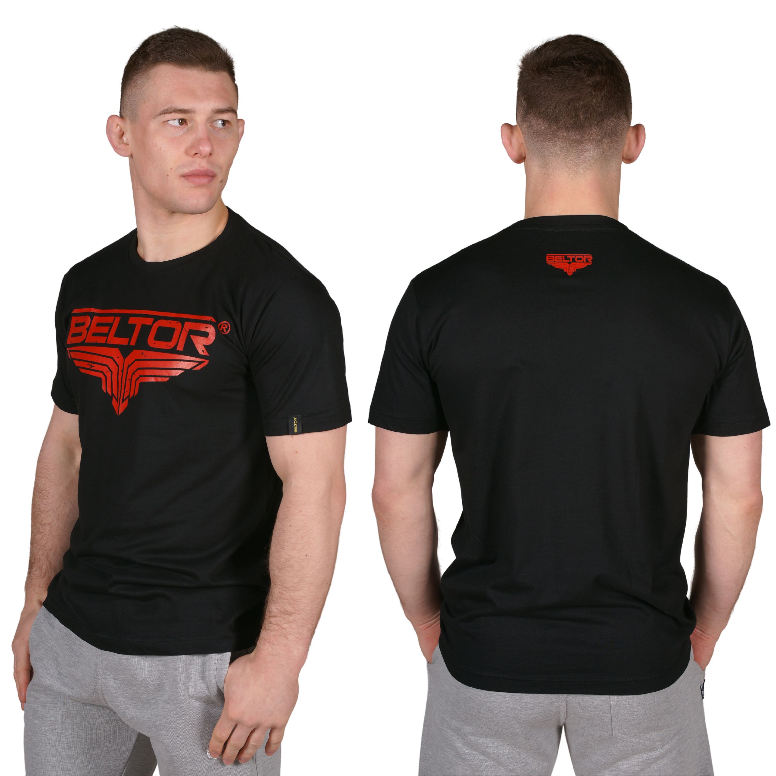 Beltor Koszulka Męska Red Logo T-shirt Sportowy Rozmiar M Bawełna
