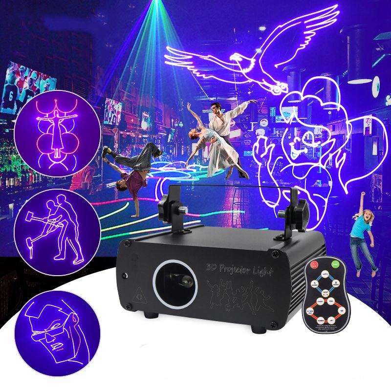 ANIMOWANE ŚWIATŁO LASEROWE AKTYWOWANE GŁOSEM