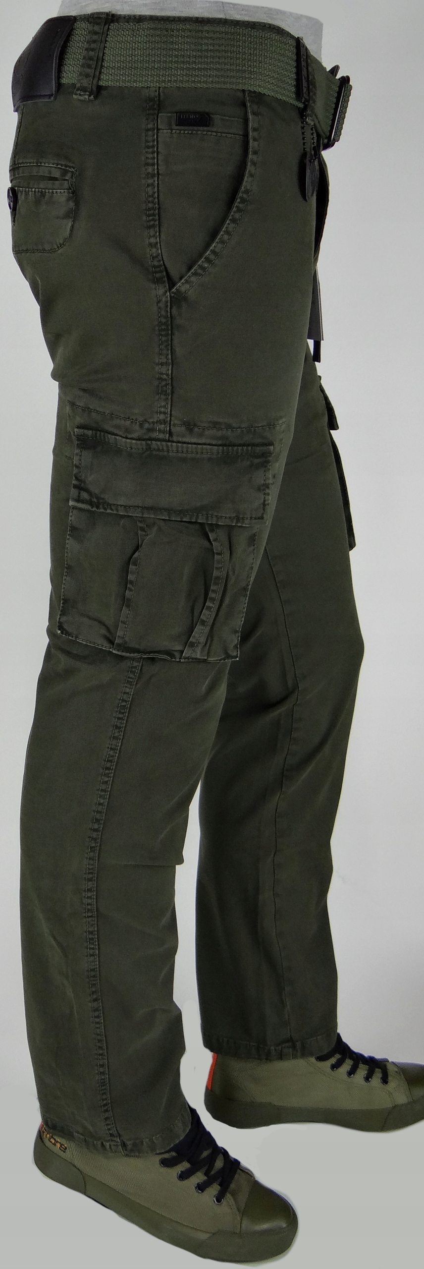 SPODNIE BOJÓWKI ZIELONE Stretch z paskiem r33 IT. Różne Rozmiary Marka inna