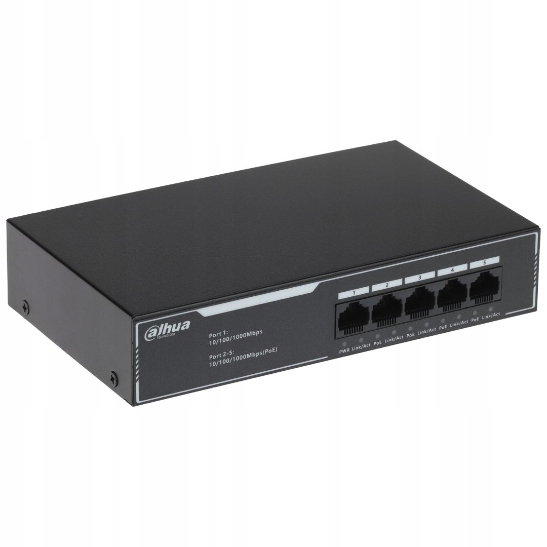 Switch Poe SG1005LP 5-PORTOVÝ, 4 PoE Dahua