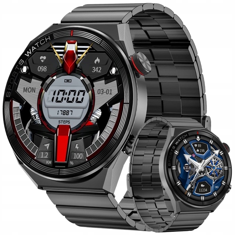 Smartwatch Męski Rozmowy Menu Pl Sportowy Kroki