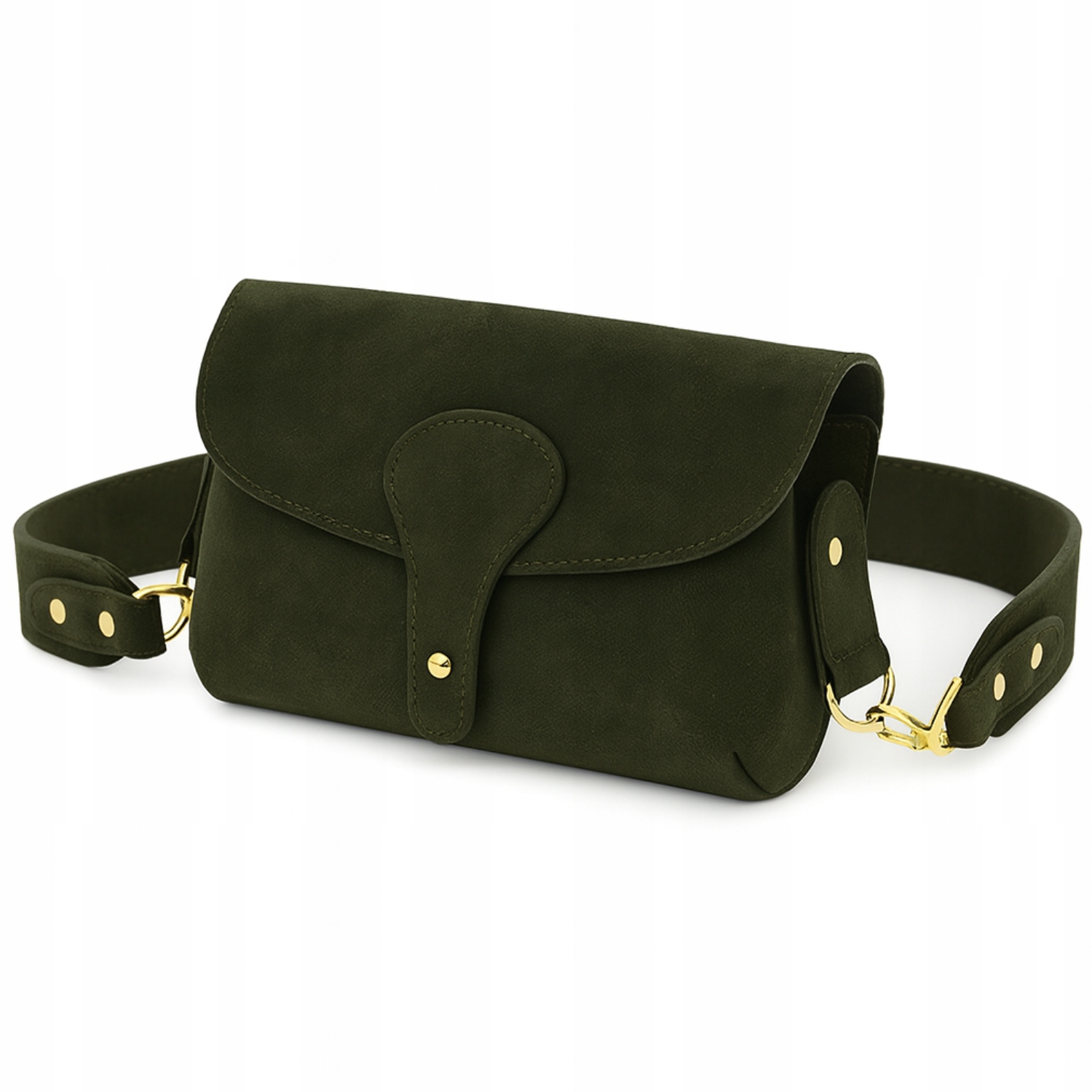 Dámská kabelka Laura Biaggi Crossbody Přírodní semiš Vera Pelle Zelená