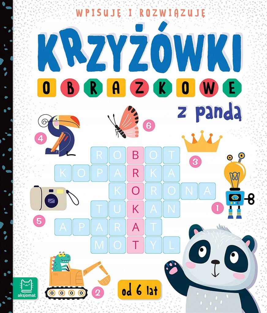 

Krzyżówki obrazkowe z pandą. Wpisuję i