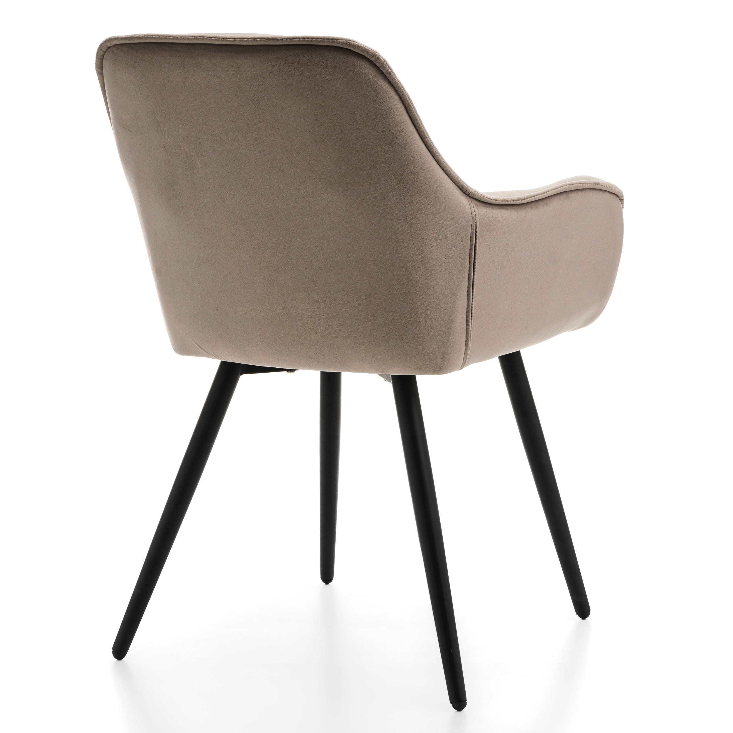 KRZESŁO TAPICEROWANE PIKOWANE DO SALONU JADALNI WELUROWE BEŻOWE SIENA Głębokość siedziska 42 cm