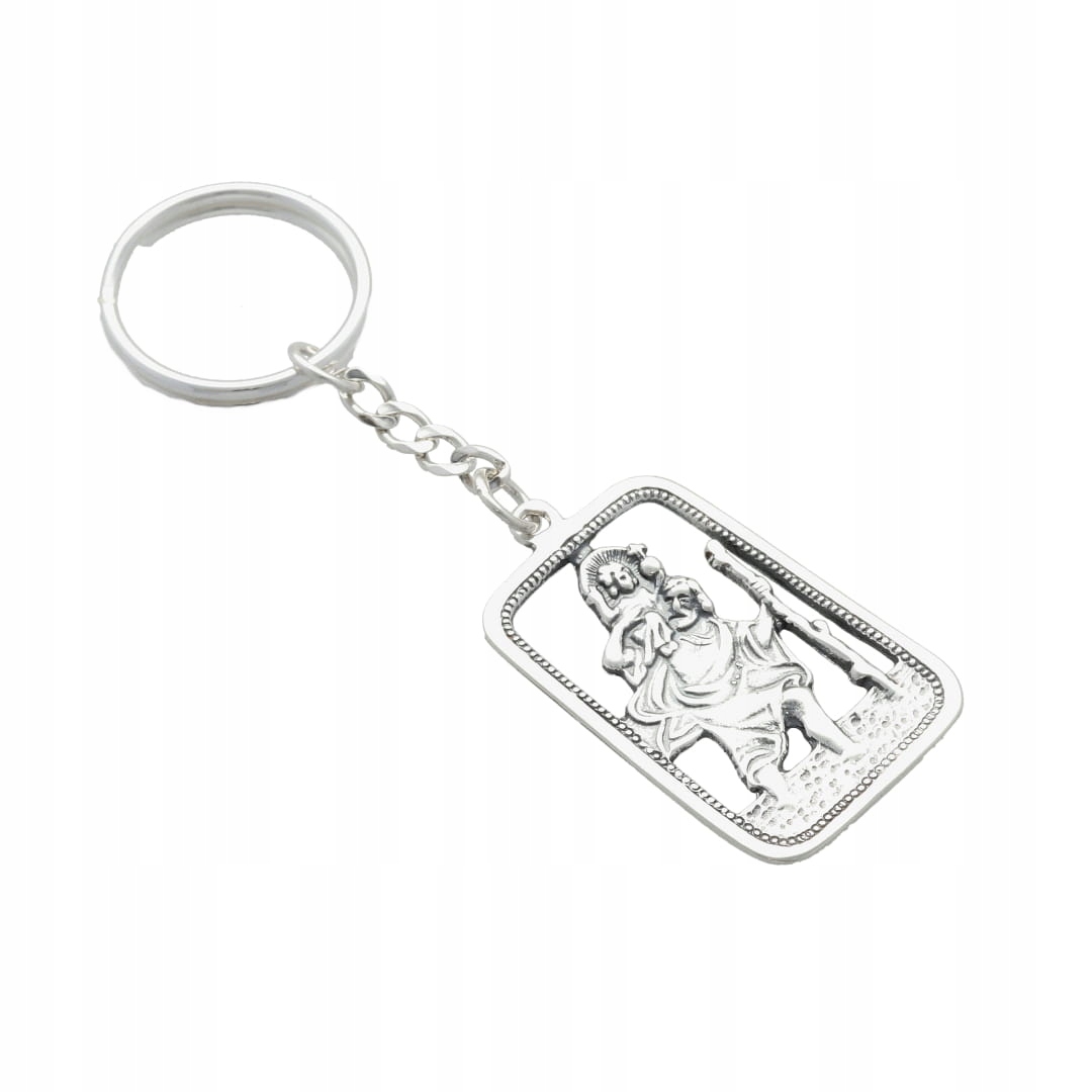 Přívěsek Na Klíče velký Svatý Kryštof stříbro