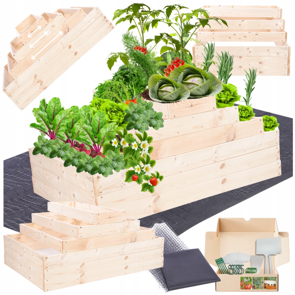 Zeleninový Záhon nastavitelný kaskádový box na zeleninu impregnovaný 54x120x100