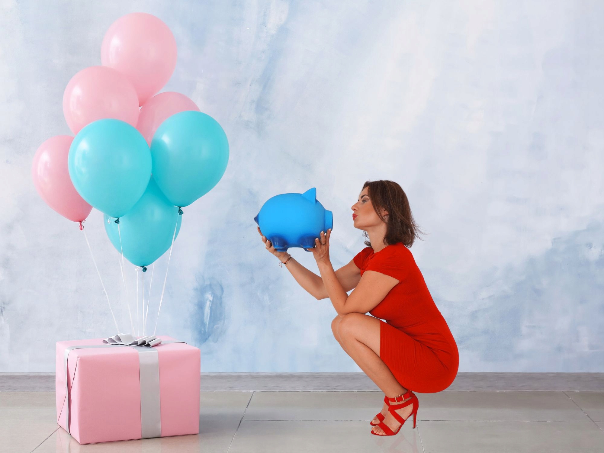 ŚWINKA SKARBONKA DUŻA NIEBIESKA XXXL TWÓJ NAPIS Marka inna marka