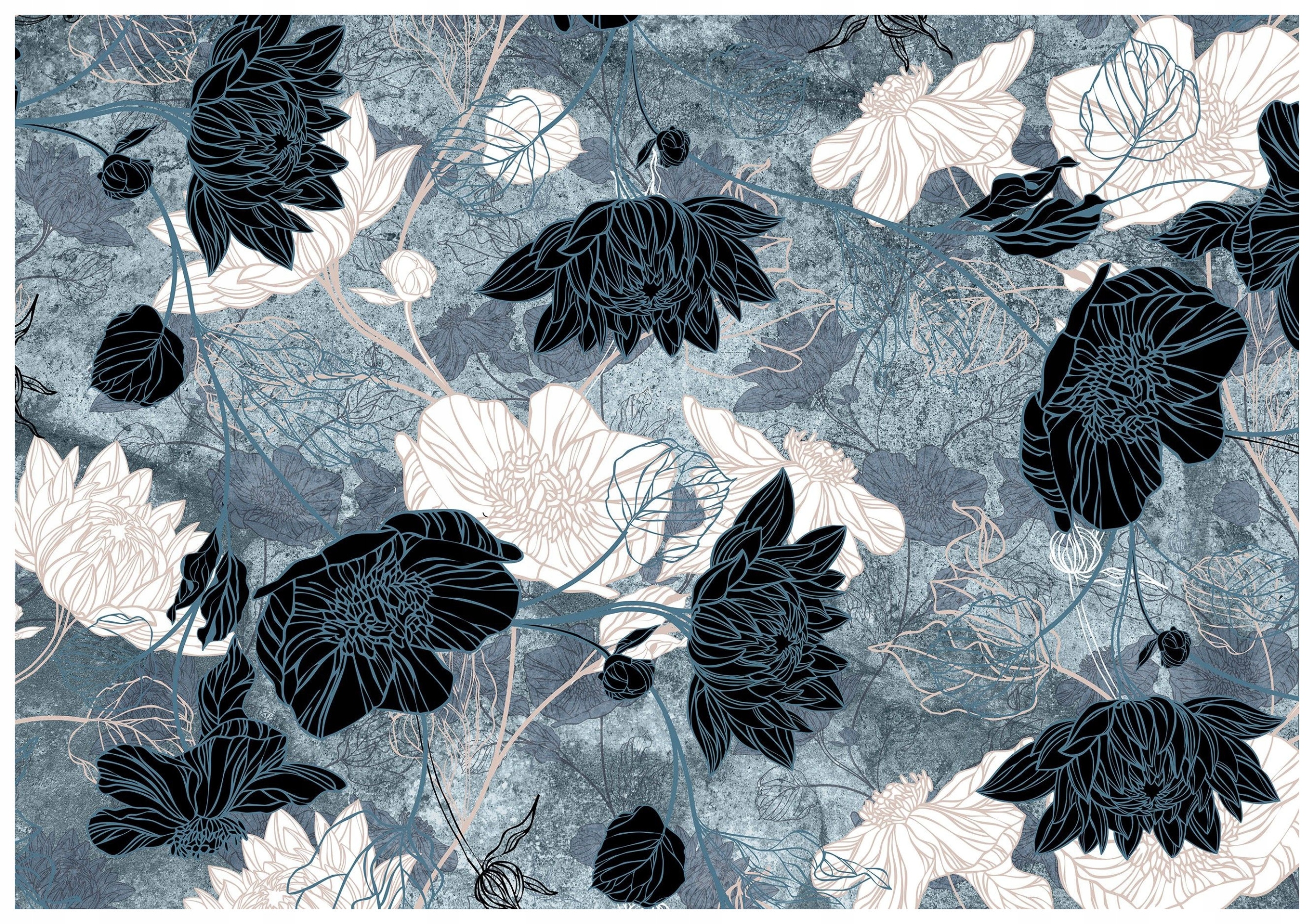 Fototapeta Elegantní květinové květy na textuře 416x254 Vzor květin lepidlo