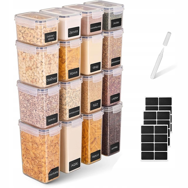 Sada Dóz Na Potraviny 2.8/2/1.4/0.8L 16 ks 20 ks samolepek