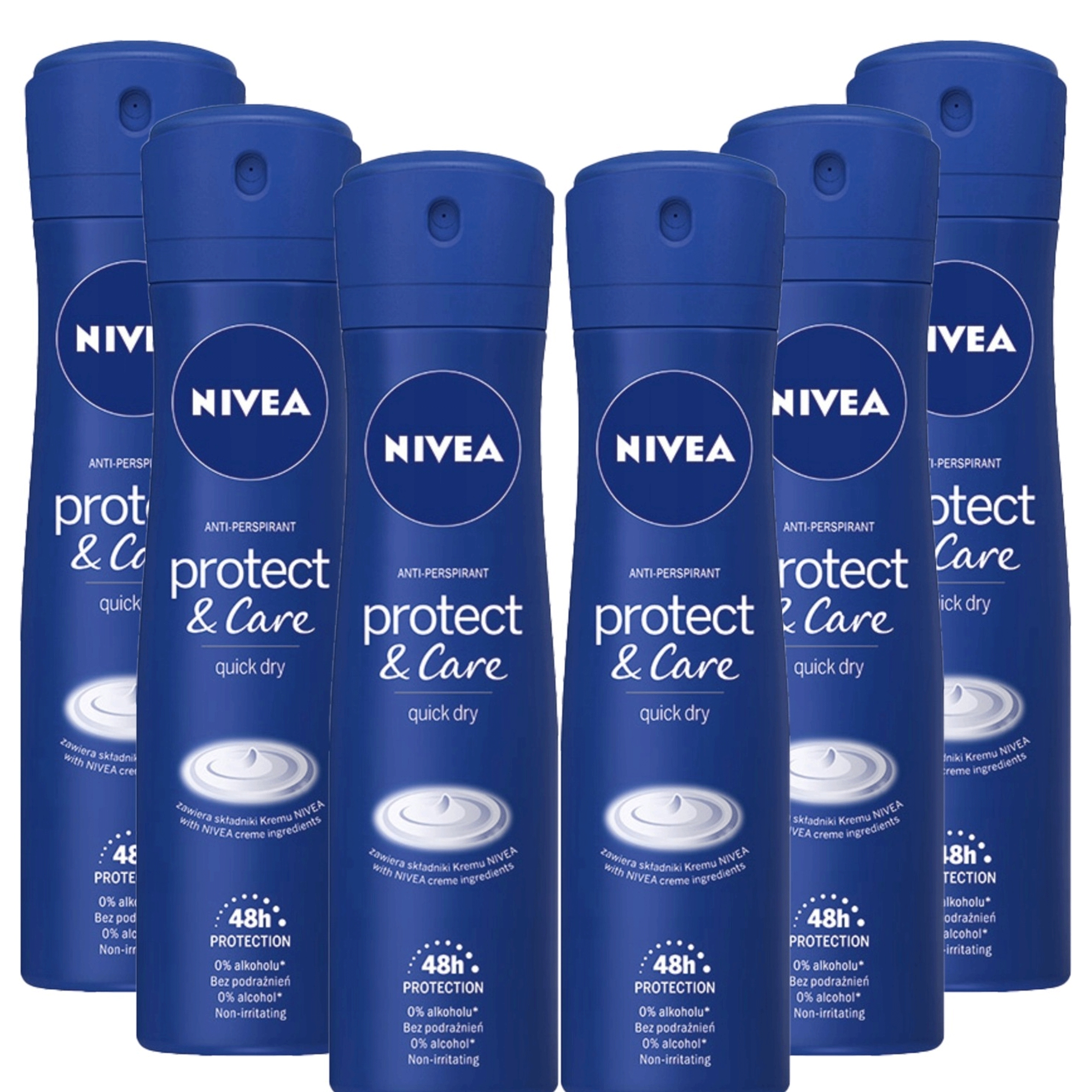 2X 6 x Nivea Antiperspirant Ve Spreji Protect & Care 150 ML