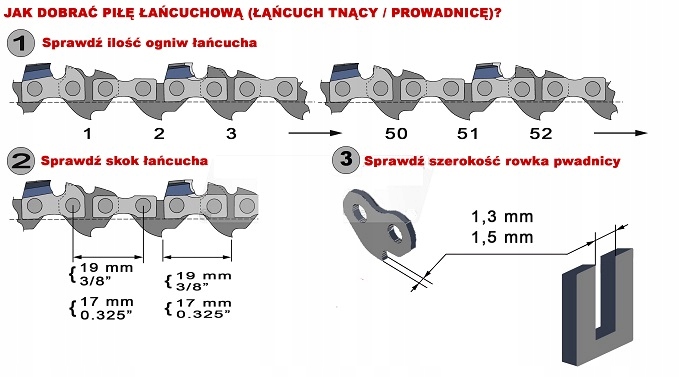 ŁAŃCUCH DO PIŁY 18" 45cm 325 1,5MM 72 OGNIWA Marka Silver
