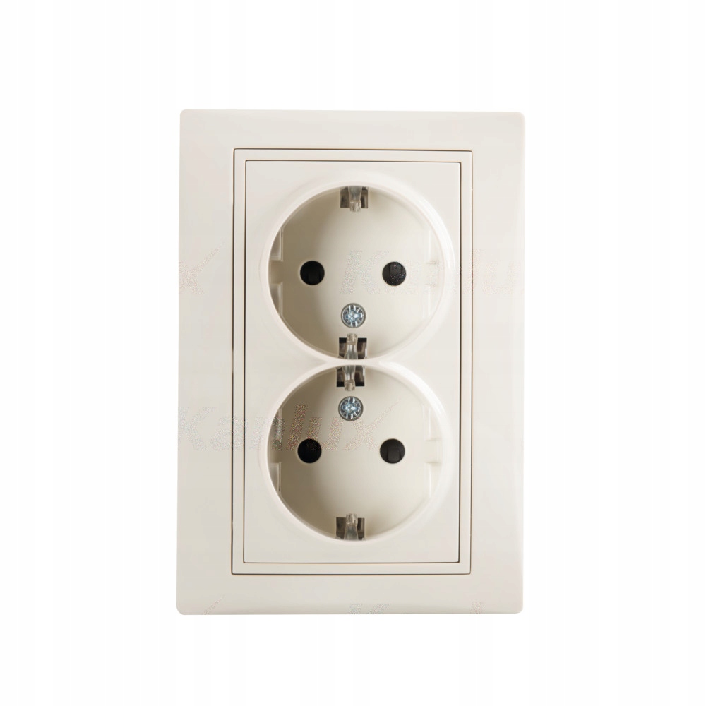 

Gniazdo podwójne Schuko De kremowy Domo 24799