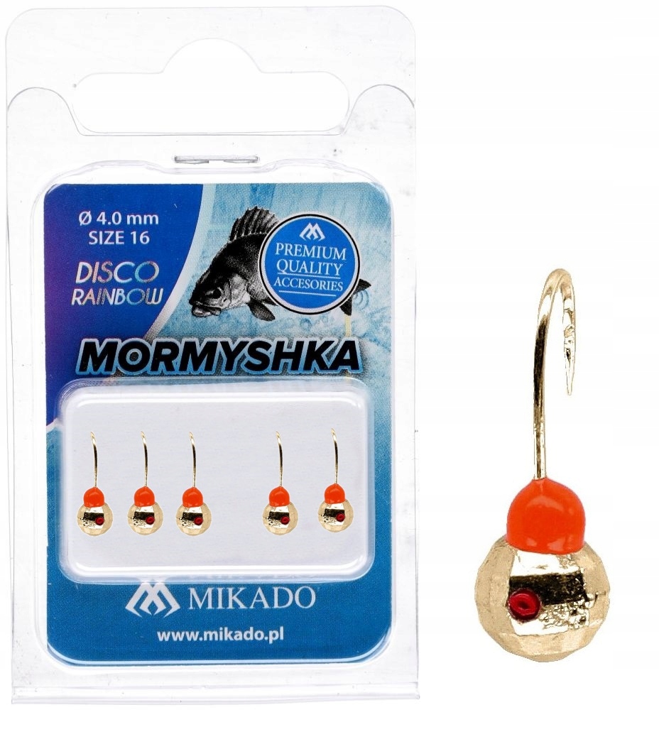 MORMYSZKA DYSKOTEKA PODLODOWA WOLFRAMOWA MIKADO "0,6 g" 4 mm złota