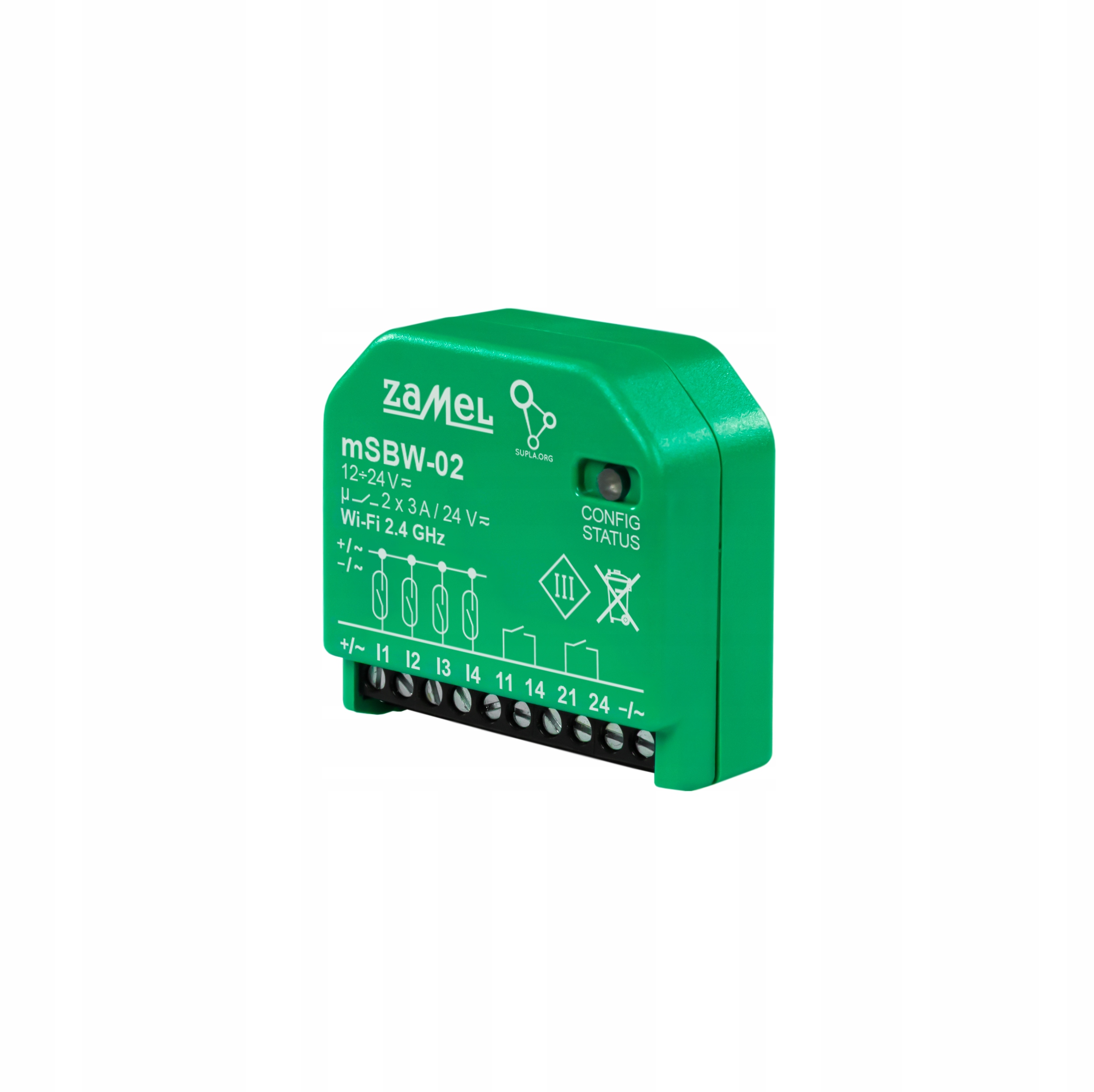 Zamel mSBW-02 mini Sterownik bramowy WiFi Supla 2 kanały Brama furtka