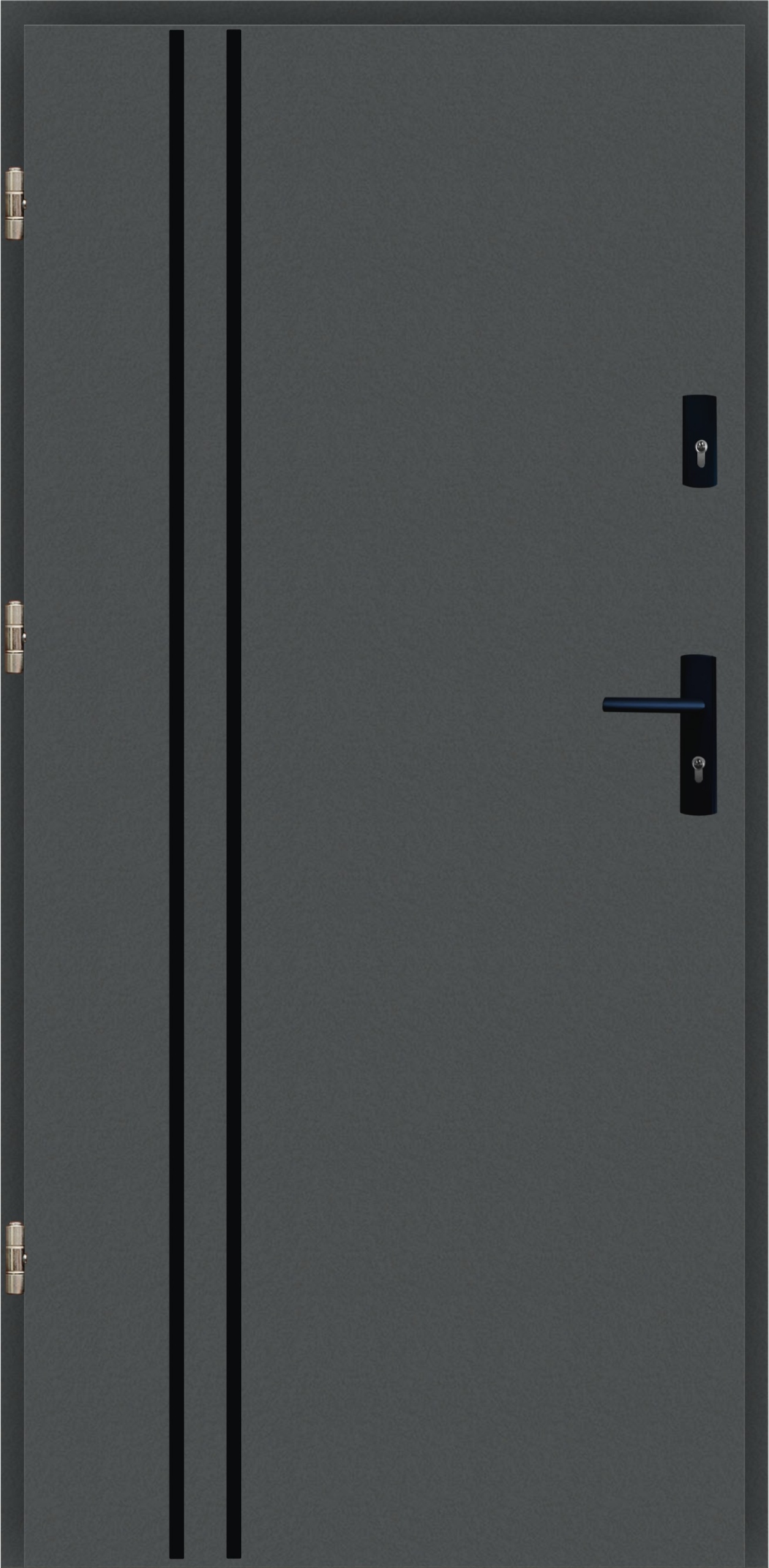 Drzwi Ud 1,1 Lux Plus 72mm Ap 2 Black Antracyt Ciemny 90L na zewnątrz