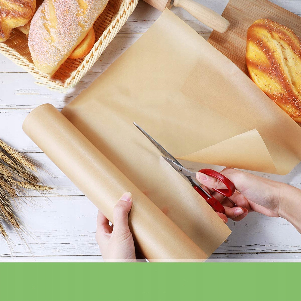 CLARINA PAPIER DO PIECZENIA SILIKONOWANY BRĄZOWY CATERING ROLKA 38cm 50m Długość 5000 cm