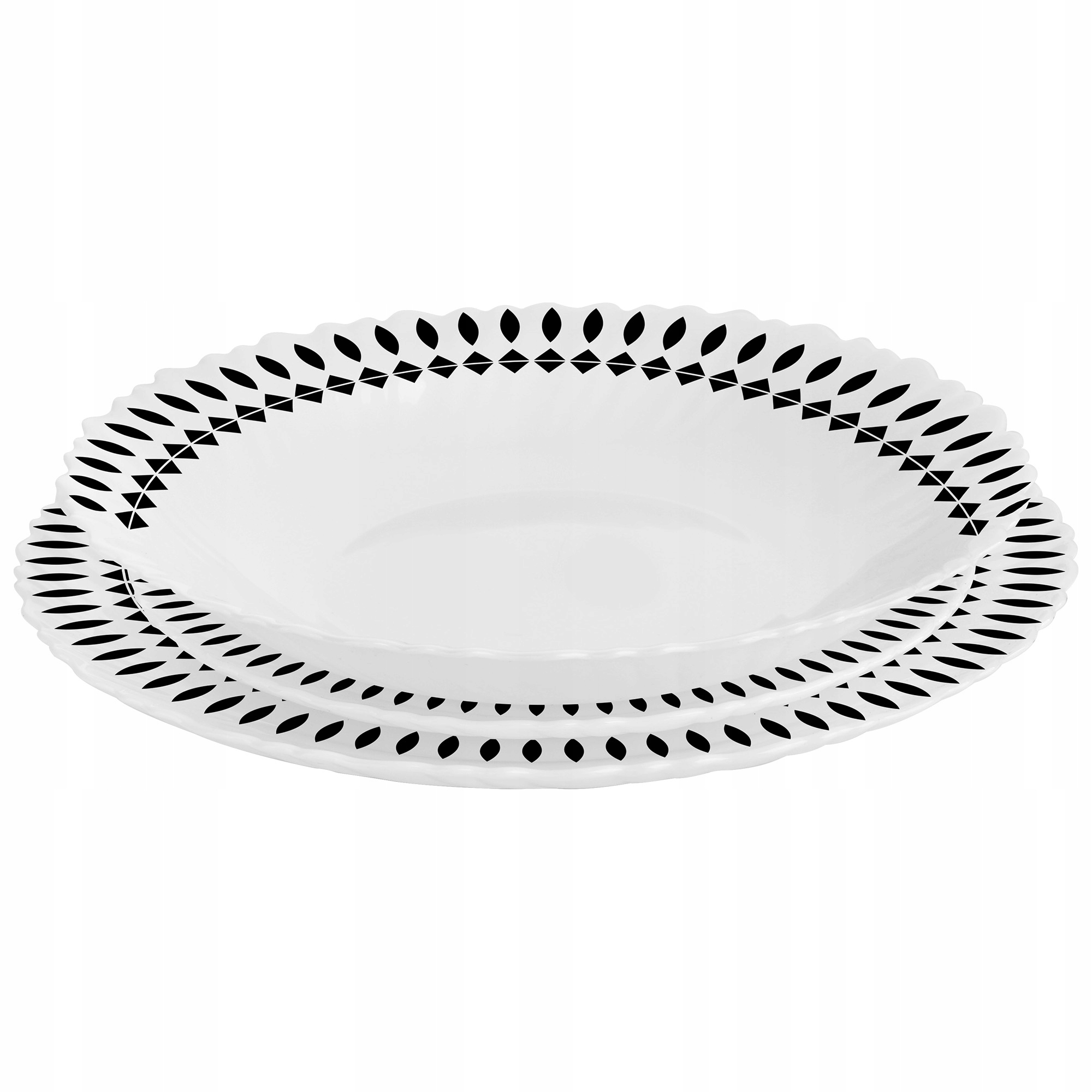 SERWIS OBIADOWY 18 ELEM DLA 6 OSÓB KPL TALERZY ZE ZDOBIENIEM W ŁEZKI SZKŁO