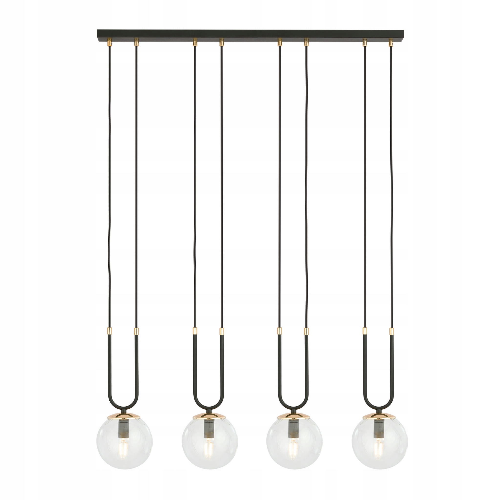 Emibig Glam lustr IP20 4xE14 černý/průhledný 92 cm