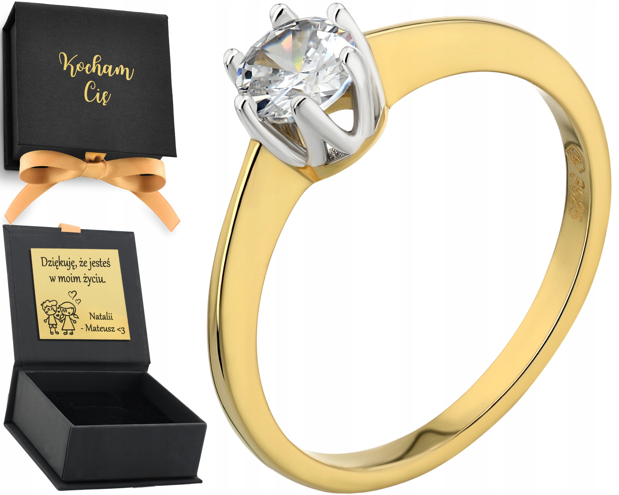 Klasický prstýnek prsten stříbro 925 s lesklou zirkonií jako dárek