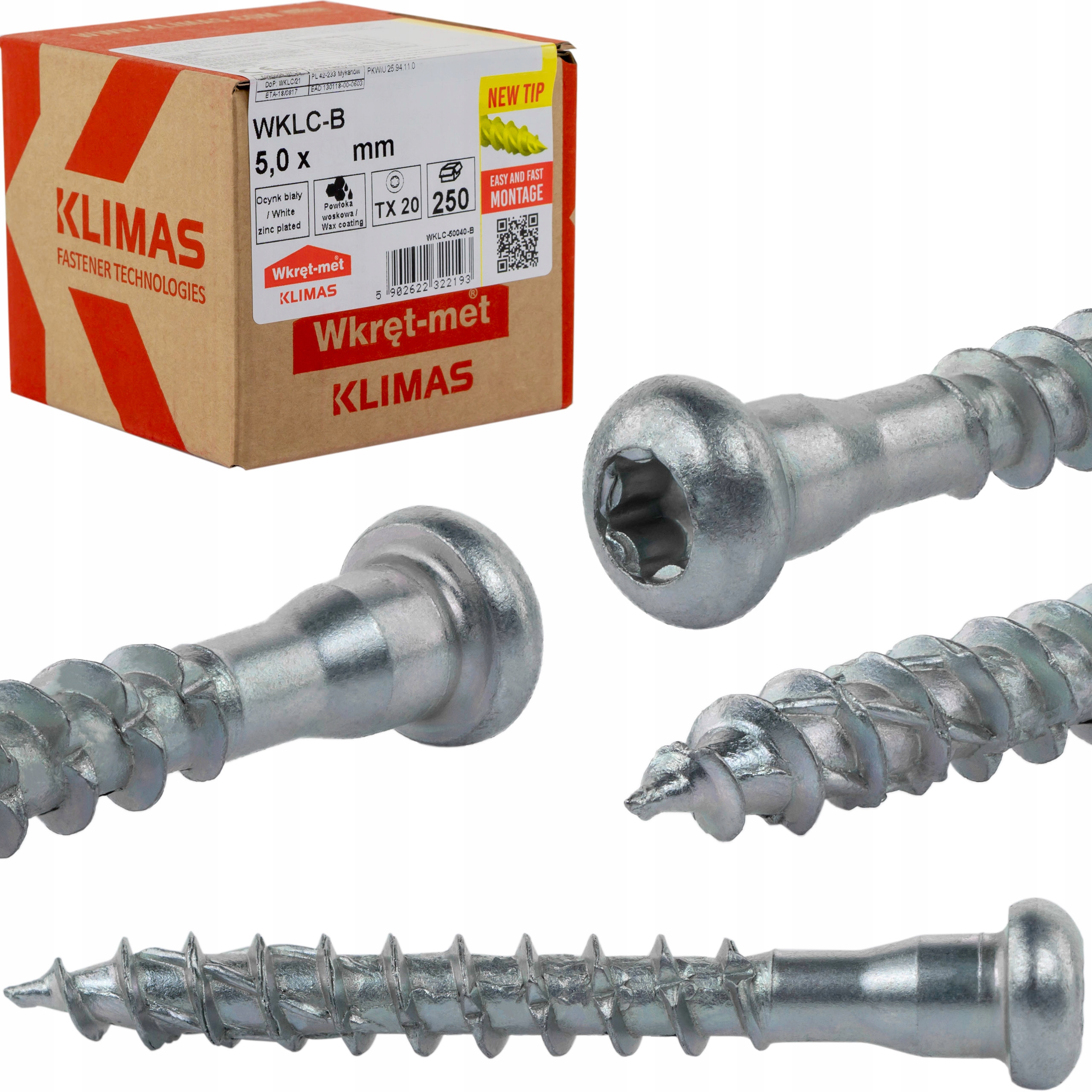 

Wkręty do łączników ciesielskich 5x50mm Torx 250s.