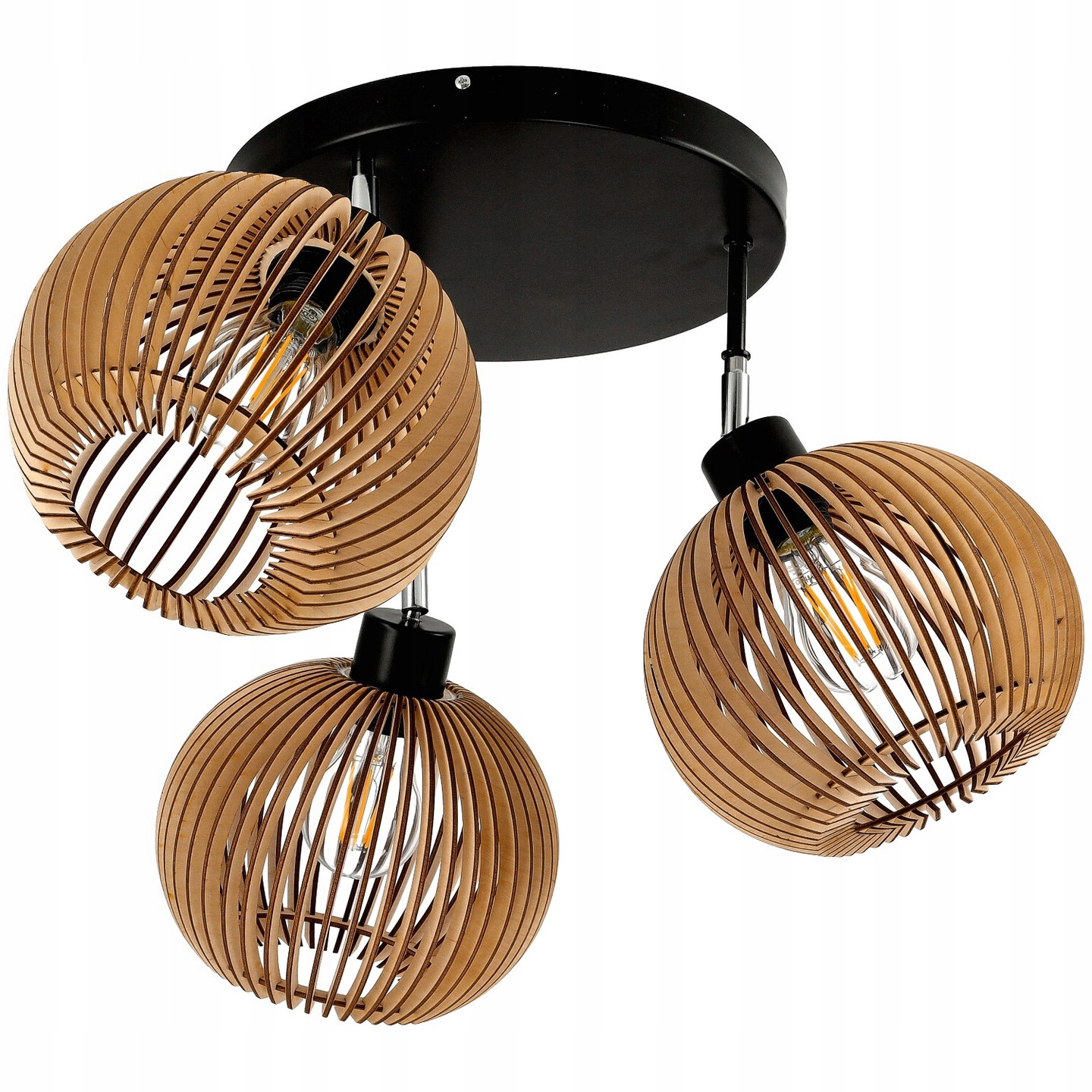 Lampa stropní svítidlo lustr pohyblivý strop stínidlo dřevo 3