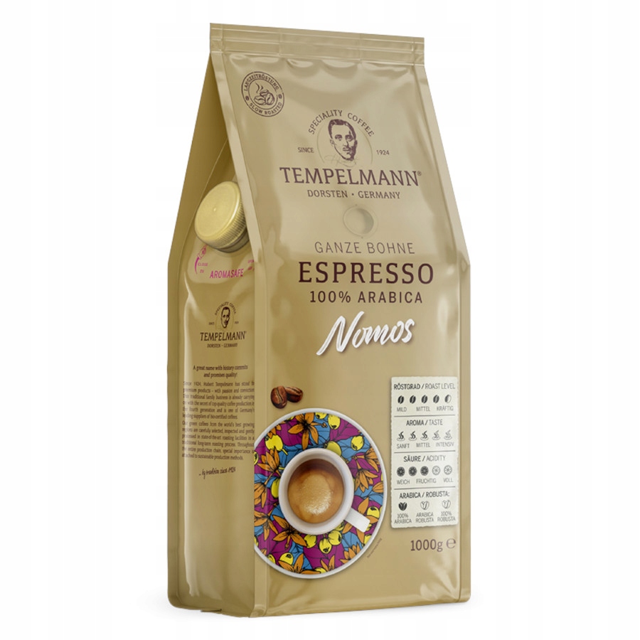 Levně Káva zrnková Tempelmann Nomos Espresso 1 kg