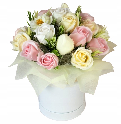 Flower Box Mýdlové květiny Dárek Svaté Přijímání Svatba Křest