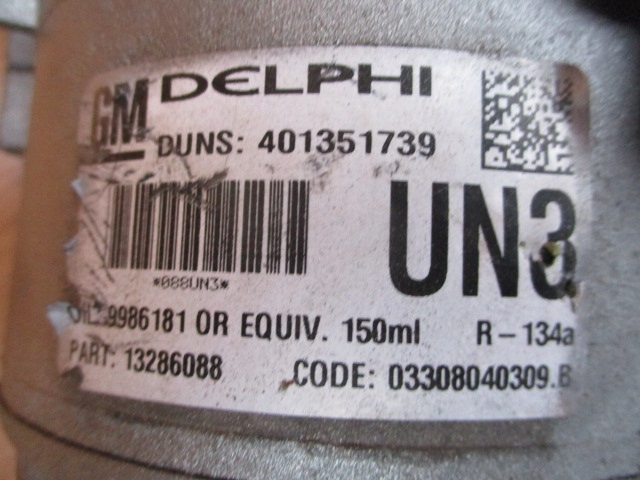 opel 1.9 компрессор кондиционера 13286088 UN3