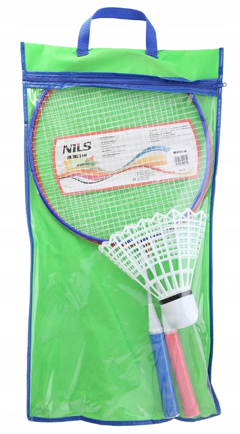 BADMINTON PALETY RAKIETKI STALOWE + LOTKA + ETUI Paletki Badbington Marka Nils